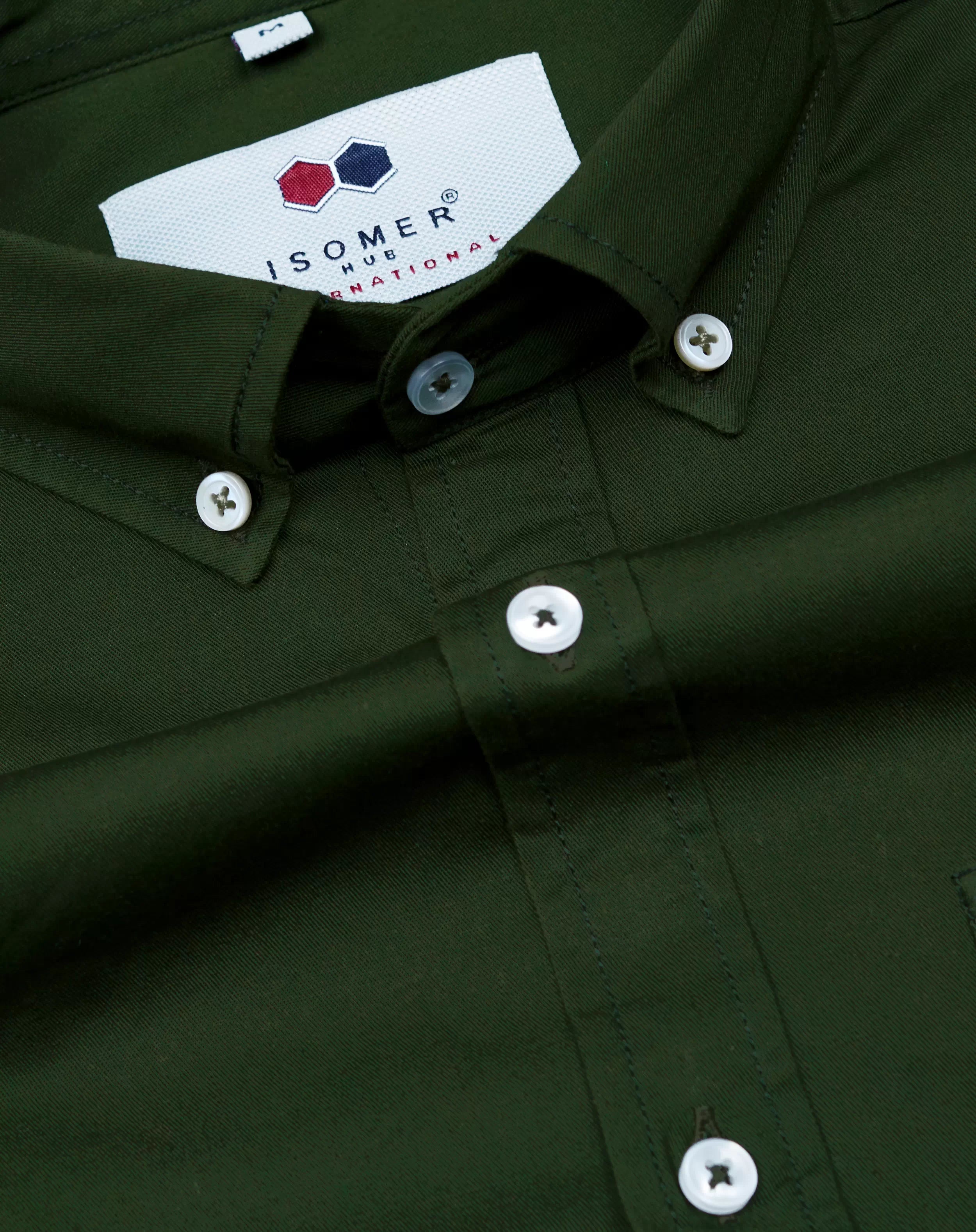 dark green twill cotton stuff premium cotton button down men shirt