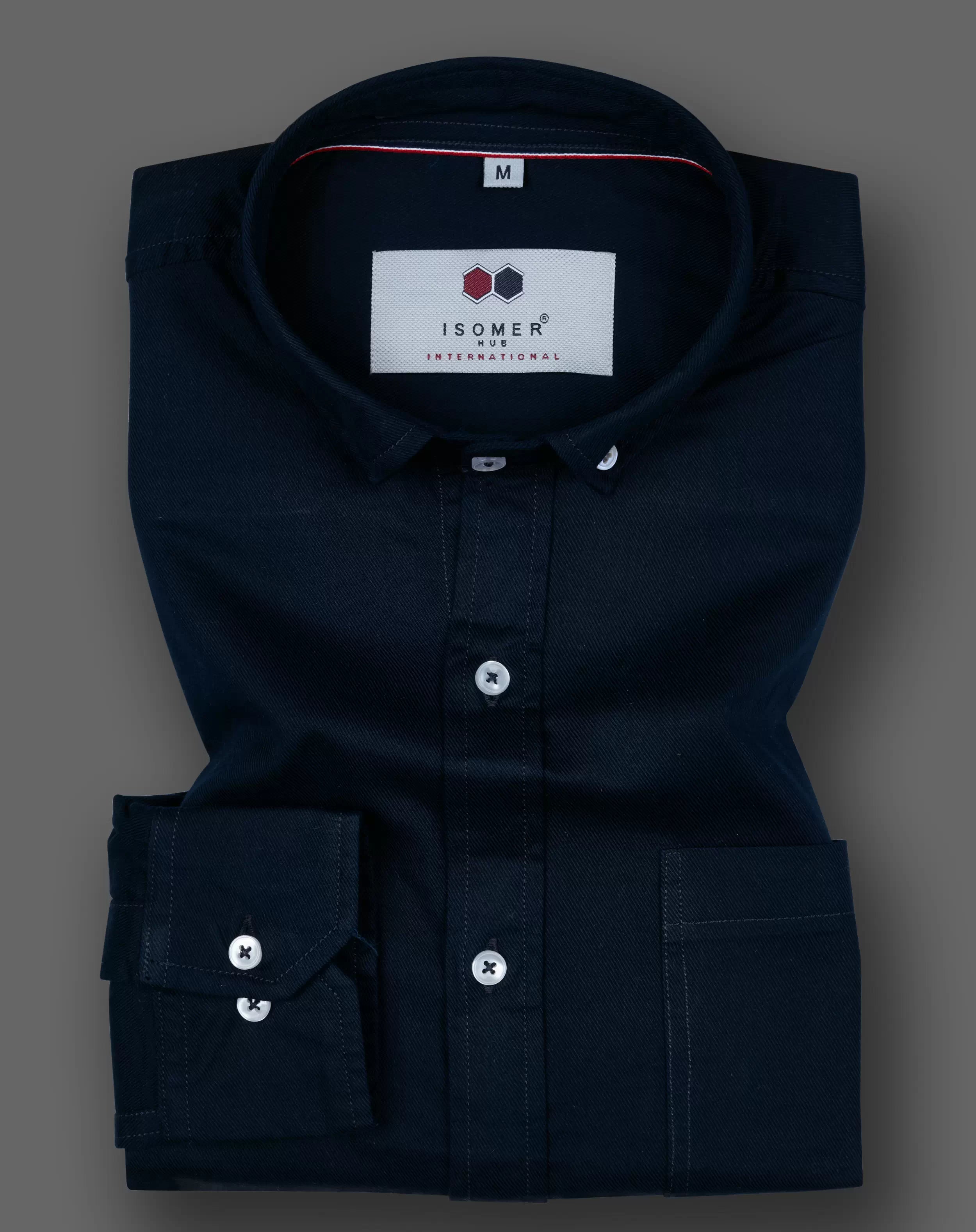 navy blue twill cotton stuff premium cotton button down men shirt