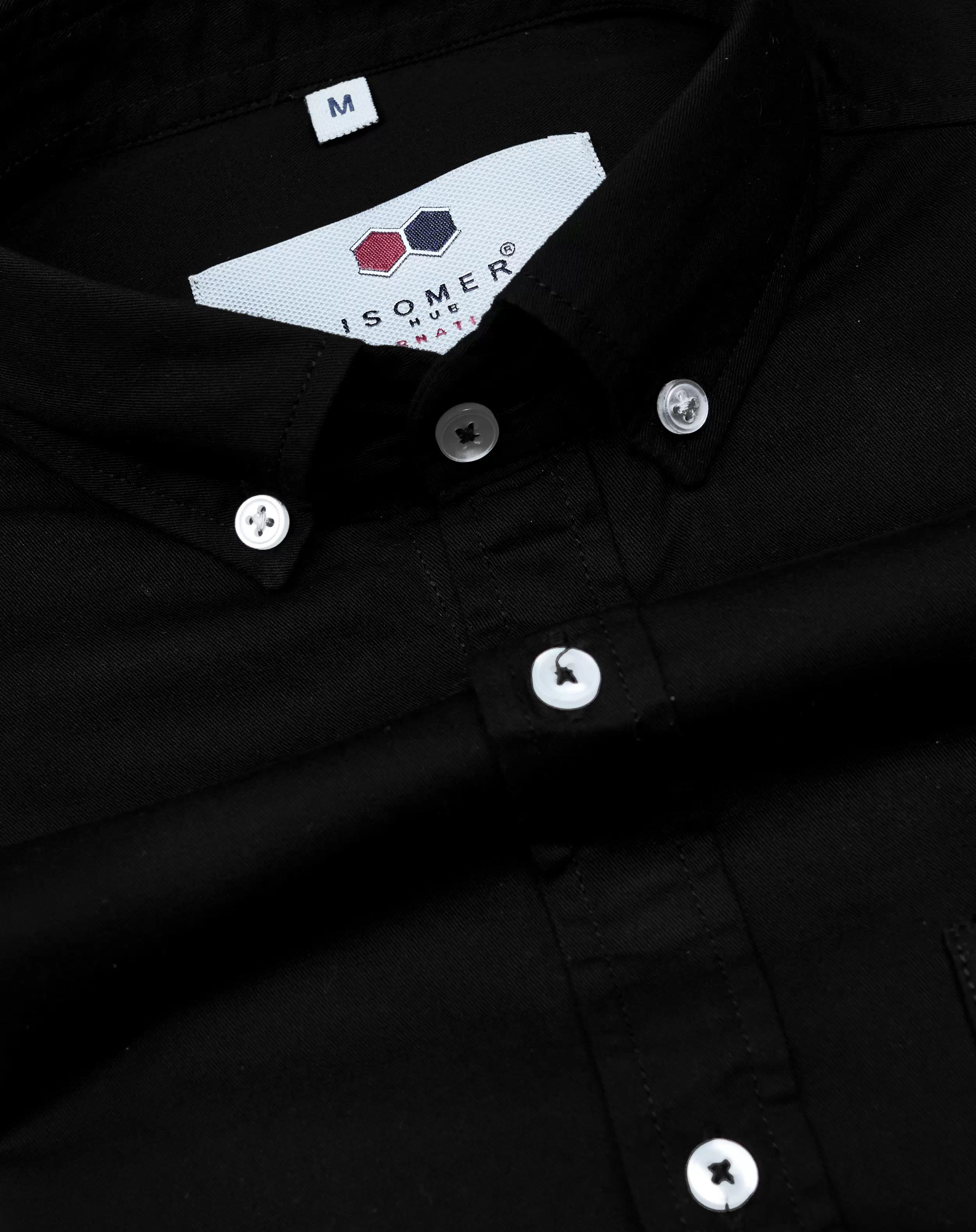 jet black twill cotton stuff premium cotton button down men shirt